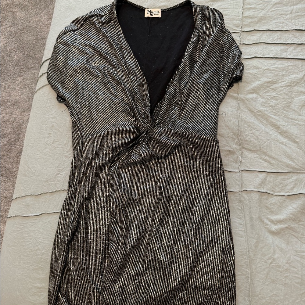 Show Me Your MuMu Black and gold Mini Dress